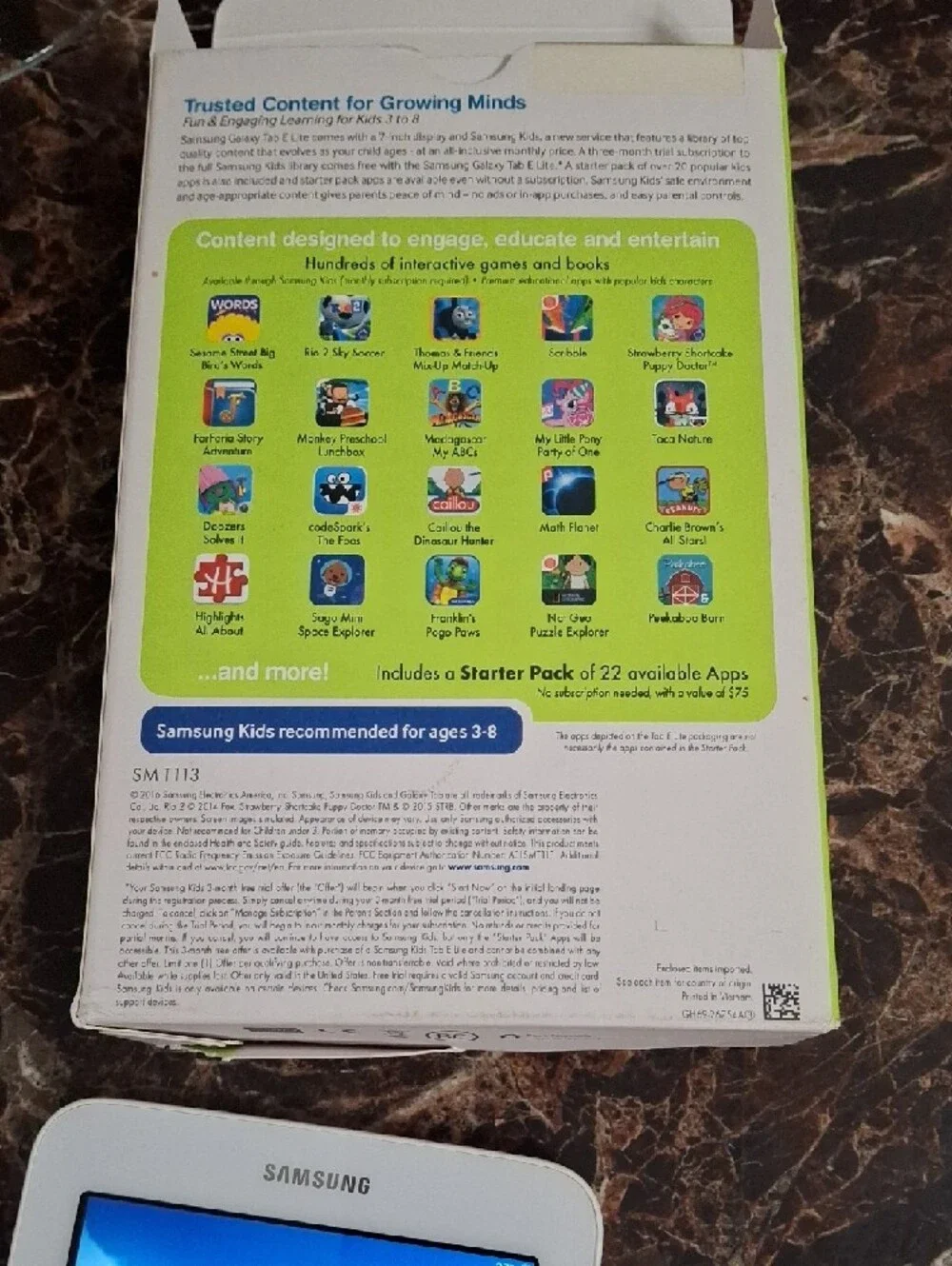 Samsung Kids Tablet in White with Bright Lime Green Case